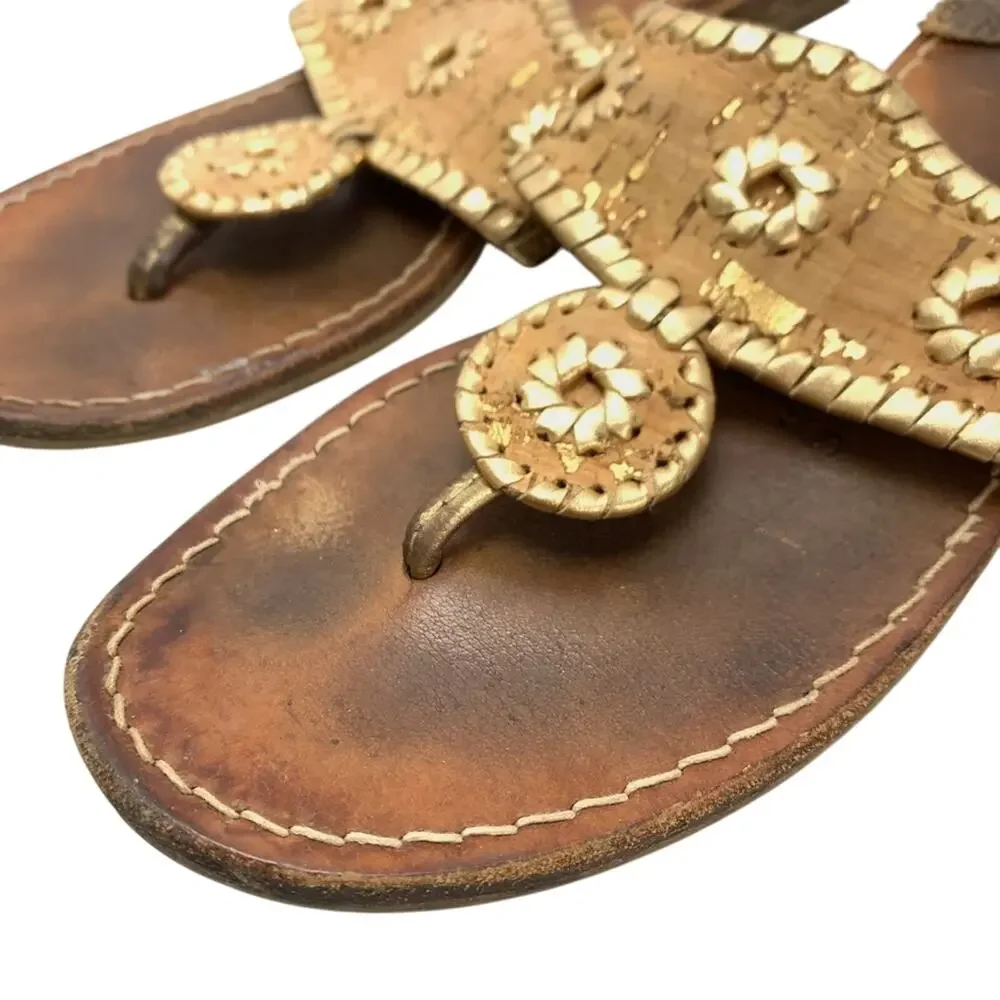 JACK ROGERS Cork HAMPTONS Flip Flops Sandals sz 8